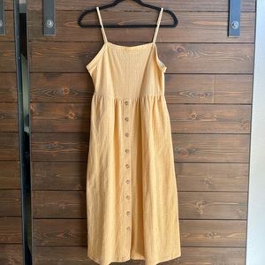 Madewell Yellow Textured button down dress sz Medium